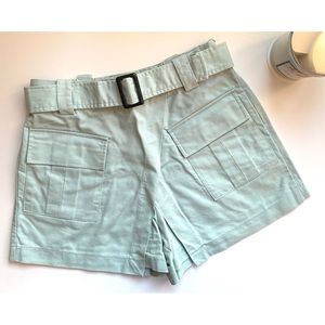 ZARA COTTON CARGO LIGHT GREEN TIFFANY COLOR SHORTS
